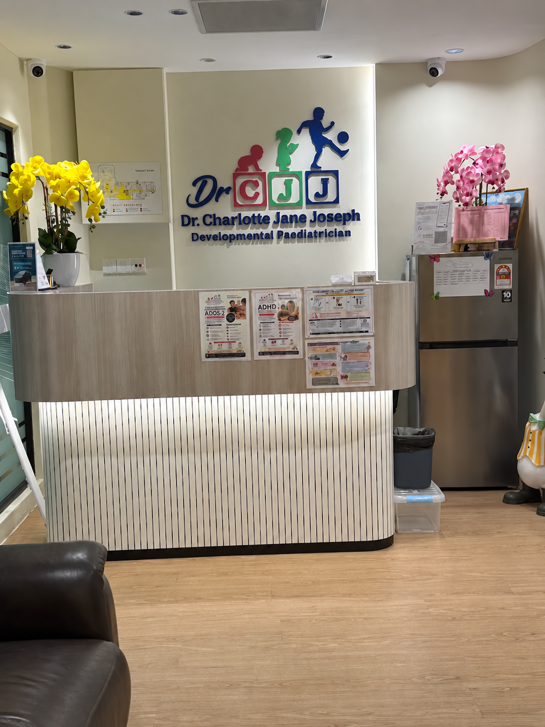 Reception area at Dr. Charlotte Jane Joseph Developmental Paediatrician clinic in Damansara Utama